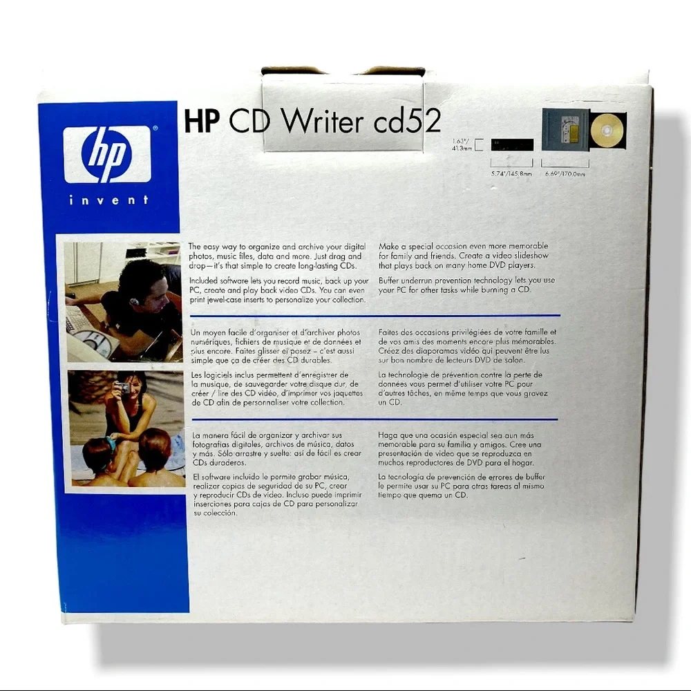 HP CD Writer CD52 New in Box CD52ri w/Arcsoft Greeting Card Creator